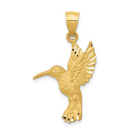 Load image into Gallery viewer, 14K Diamond-cut Hummingbird Pendant
