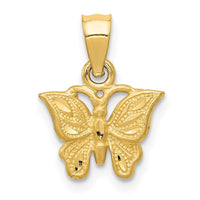 Load image into Gallery viewer, 14K Diamond-cut Butterfly Pendant
