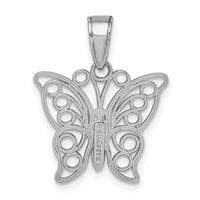 Load image into Gallery viewer, 14K White Gold Cut-out Butterfly Large Pendant
