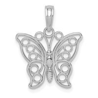 Load image into Gallery viewer, 14K White Gold Cut-out Butterfly Large Pendant
