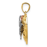 Load image into Gallery viewer, 14k Tri color Butterfly Heart Pendant
