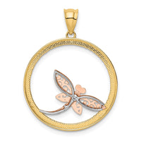 Load image into Gallery viewer, 14K Two-tone w/White Rhodium Dragonfly Pendant
