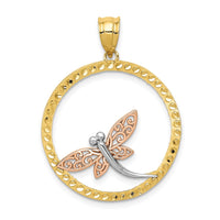 Load image into Gallery viewer, 14K Two-tone w/White Rhodium Dragonfly Pendant
