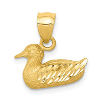 Load image into Gallery viewer, 14K Diamond-cut Duck Pendant
