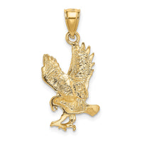 Load image into Gallery viewer, 14K Satin Diamond-cut Eagle Pendant
