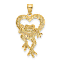 Load image into Gallery viewer, 14k and Rhodium D/C Frog in Heart Pendant
