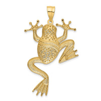 Load image into Gallery viewer, 14K and Rhodium Diamond-cut Frog Pendant
