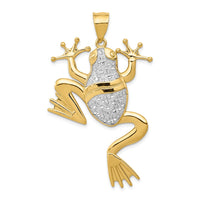 Load image into Gallery viewer, 14K and Rhodium Diamond-cut Frog Pendant
