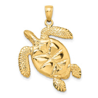 Load image into Gallery viewer, 14k 3-D Enameled Sea Turtle Pendant
