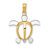 Load image into Gallery viewer, 14K and Rhodium Sea Turtle Pendant
