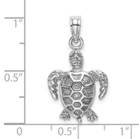 Load image into Gallery viewer, 14K White Gold Sea Turtle Charm
