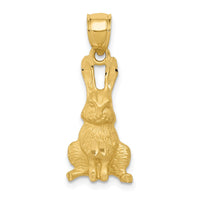 Load image into Gallery viewer, 14K Diamond-cut Rabbit Pendant
