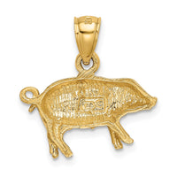 Load image into Gallery viewer, 14K Diamond-cut Pig Pendant
