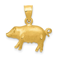 Load image into Gallery viewer, 14K Diamond-cut Pig Pendant
