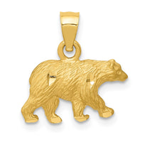 Load image into Gallery viewer, 14K Diamond-cut Bear Pendant
