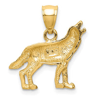 Load image into Gallery viewer, 14K Diamond-cut Wolf Pendant
