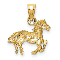 Load image into Gallery viewer, 14K Diamond-cut Horse Pendant
