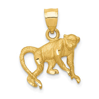 Load image into Gallery viewer, 14K Diamond-cut Monkey Pendant
