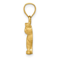 Load image into Gallery viewer, 14K Diamond-cut Cat Pendant
