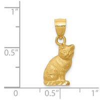 Load image into Gallery viewer, 14K Diamond-cut Cat Pendant

