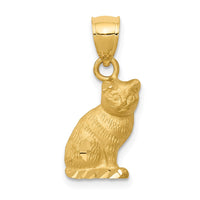 Load image into Gallery viewer, 14K Diamond-cut Cat Pendant

