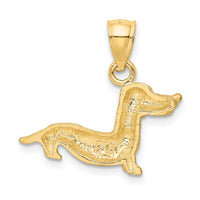 Load image into Gallery viewer, 14K Diamond-cut Dachshund Pendant
