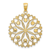 Load image into Gallery viewer, 14k and White Rhodium Diamond-cut Flower Pendant
