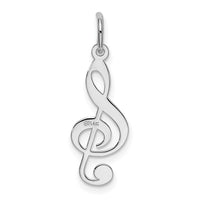 Load image into Gallery viewer, 14k White Gold Polished Treble Clef Charm
