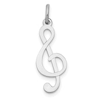 Load image into Gallery viewer, 14k White Gold Polished Treble Clef Charm
