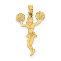 Load image into Gallery viewer, 14k Cheerleader with Pom-Poms Charm
