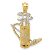 Load image into Gallery viewer, 14k and Rhodium Golf Bag Pendant

