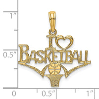Load image into Gallery viewer, 14K I HEART BASKETBALL w/Ball and Net Charm
