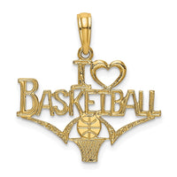Load image into Gallery viewer, 14K I HEART BASKETBALL w/Ball and Net Charm
