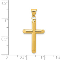 Load image into Gallery viewer, 14k 3-D Polished Hollow Cross Pendant
