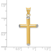 Load image into Gallery viewer, 14k w/Rhodium 3-D Hollow Cross Pendant
