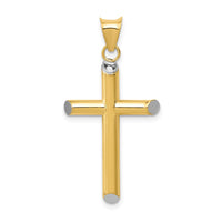 Load image into Gallery viewer, 14k w/Rhodium 3-D Hollow Cross Pendant
