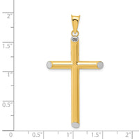 Load image into Gallery viewer, 14k w/Rhodium 3-D Hollow Cross Pendant
