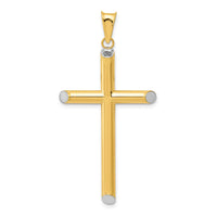 Load image into Gallery viewer, 14k w/Rhodium 3-D Hollow Cross Pendant
