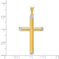 Load image into Gallery viewer, 14K W/Rhodium 3-D Hollow D/C Cross Pendant
