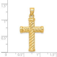 Load image into Gallery viewer, 14k Reversible Diamond-cut Cross Pendant

