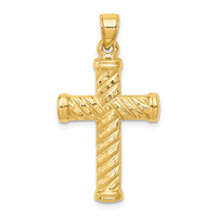 Load image into Gallery viewer, 14k Reversible Diamond-cut Cross Pendant
