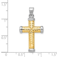 Load image into Gallery viewer, 14k Two-tone w/Rhodium Reversible Cross
