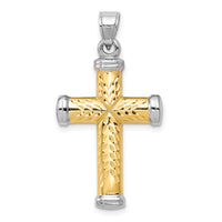 Load image into Gallery viewer, 14k Two-tone w/Rhodium Reversible Cross

