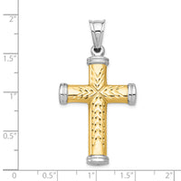 Load image into Gallery viewer, 14K Two-Tone and Rhodium Reversible Cross
