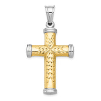 Load image into Gallery viewer, 14K Two-Tone and Rhodium Reversible Cross
