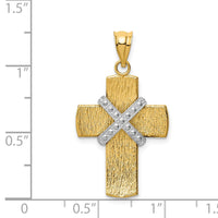 Load image into Gallery viewer, 14K Two-tone Diamond-cut Cross Pendant
