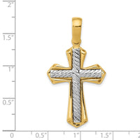 Load image into Gallery viewer, 14k Two-tone Solid Cross Pendant
