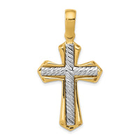 Load image into Gallery viewer, 14k Two-tone Solid Cross Pendant
