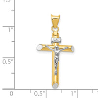 Load image into Gallery viewer, 14K Two-Tone w/Rhodium Inri Crucifix Pendant
