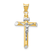 Load image into Gallery viewer, 14K Two-Tone w/Rhodium Inri Crucifix Pendant
